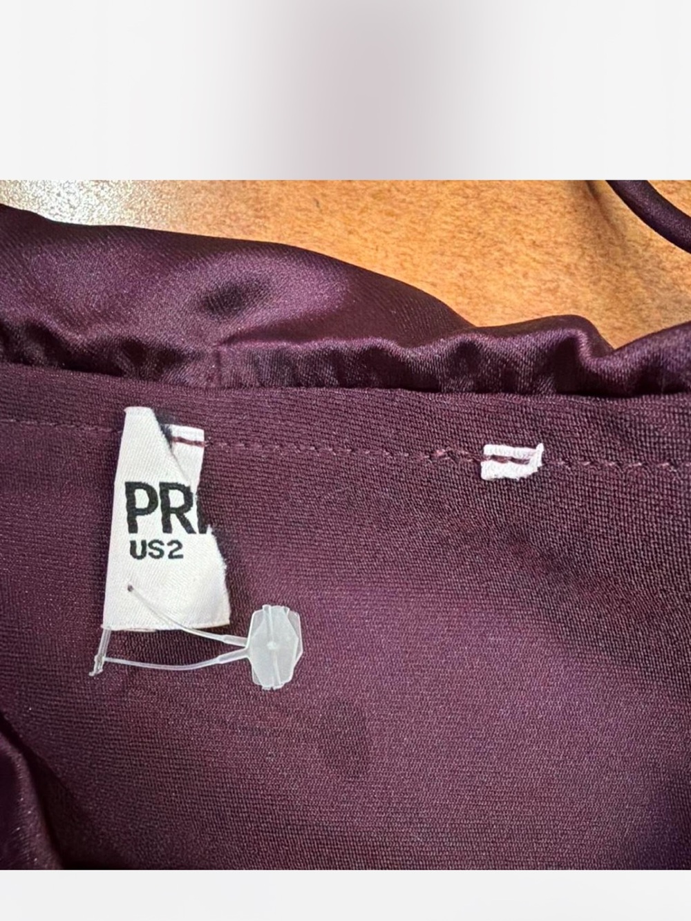 Satin Strapless Maxi Dress in Deep Plum - Picture 7 of 8